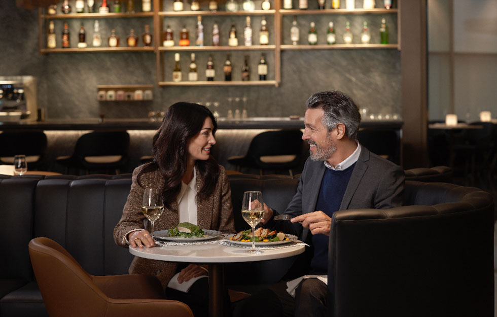 Air Canada Signature Suite dining in Vancouver