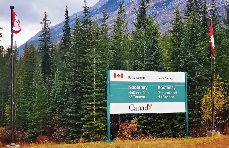 Kootenay National Park entrance sign