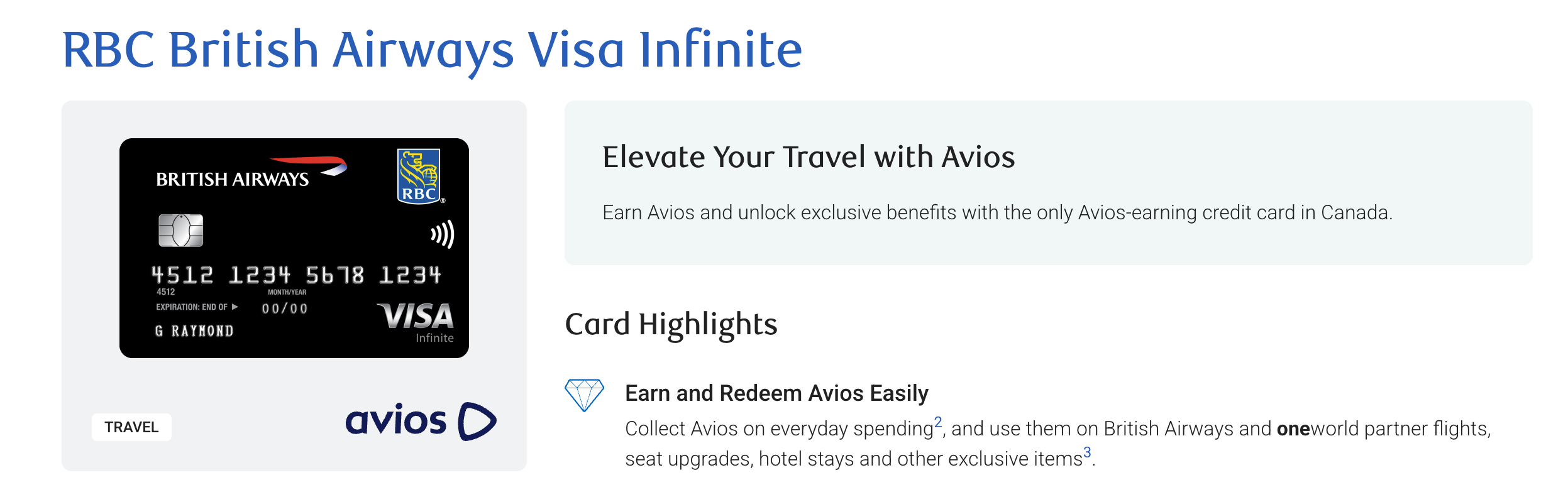 RBC British Airways Visa Infinite