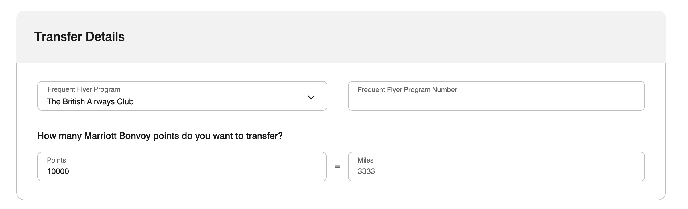 Transfer Marriott Bonvoy to Avios